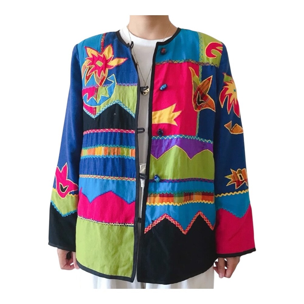 NWT Indigo Moon Rainbow Patchwork‎ Boho Embroider… - image 1